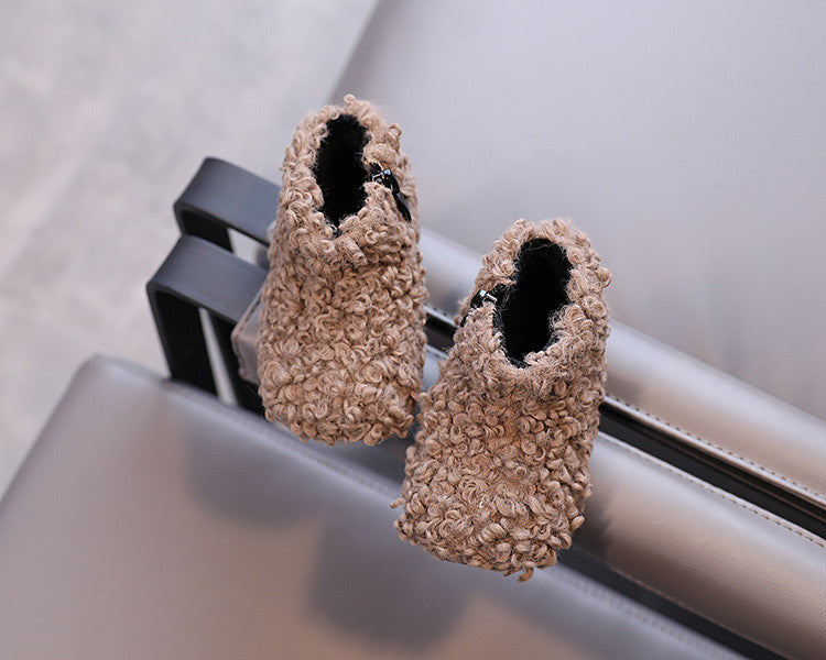 Scarponcini baby in lana riccia d'agnello