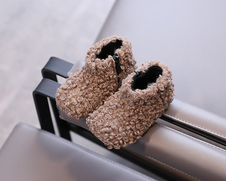 Scarponcini baby in lana riccia d'agnello