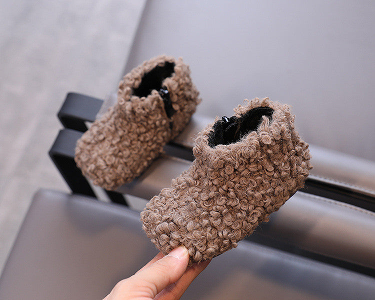 Scarponcini baby in lana riccia d'agnello