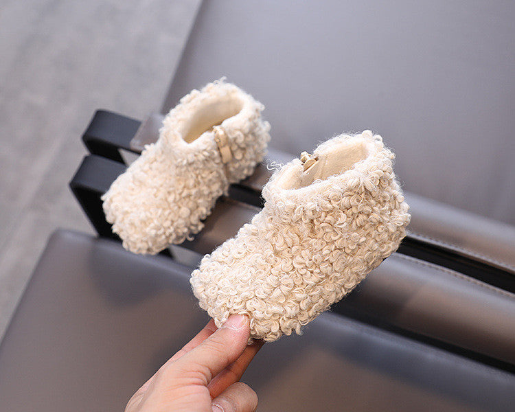 Scarponcini baby in lana riccia d'agnello