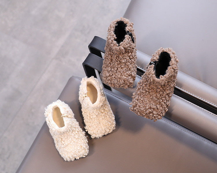 Scarponcini baby in lana riccia d'agnello