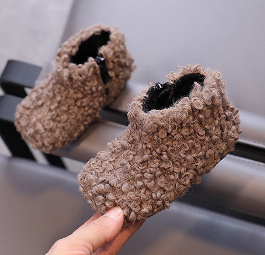 Scarponcini baby in lana riccia d'agnello