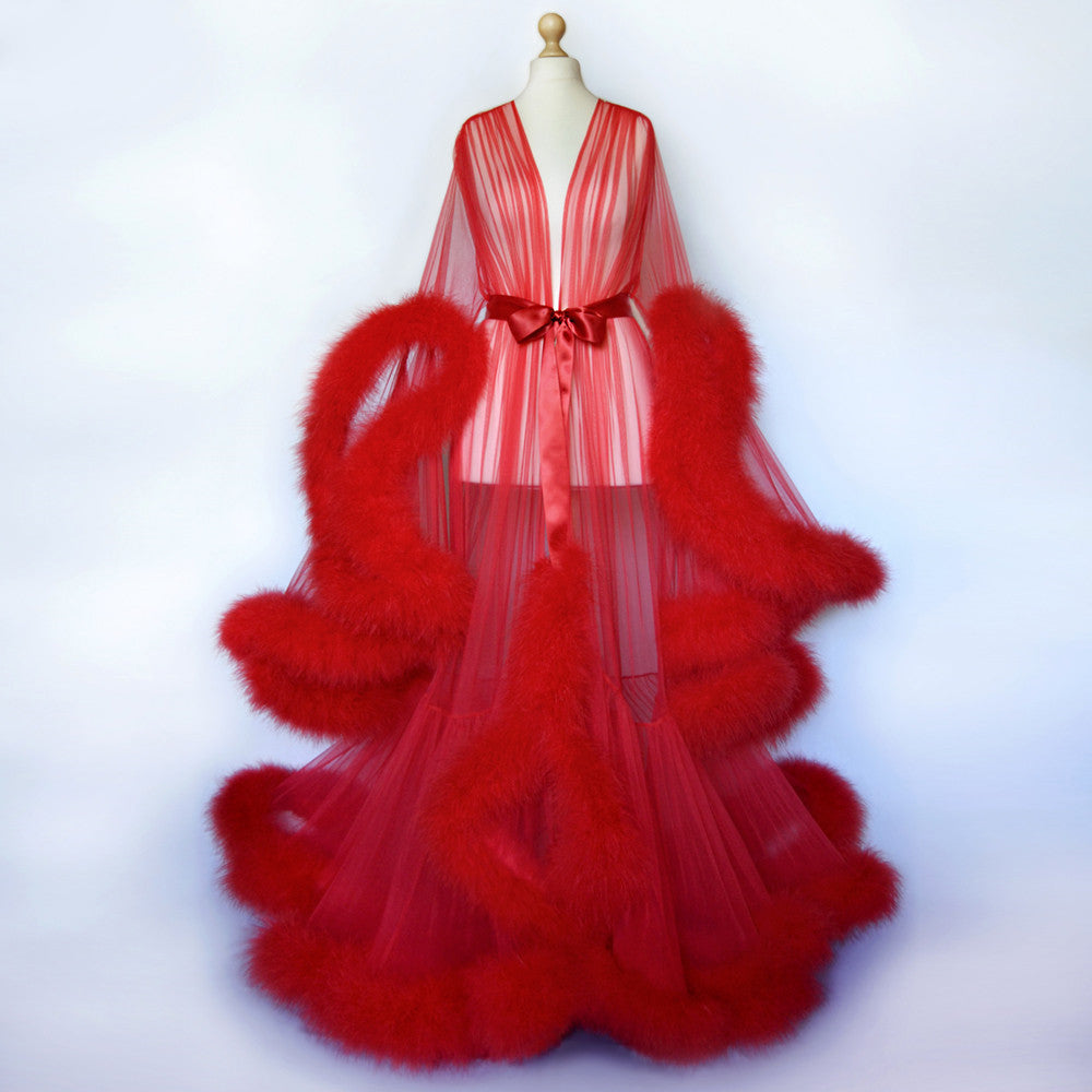 Vestaglia piume di struzzo Burlesque