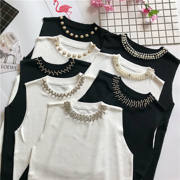 Maglioncini smanicati collier