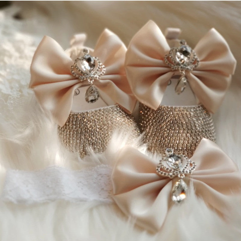 Set scarpine-fiocco cristalli principessa baby Sissy