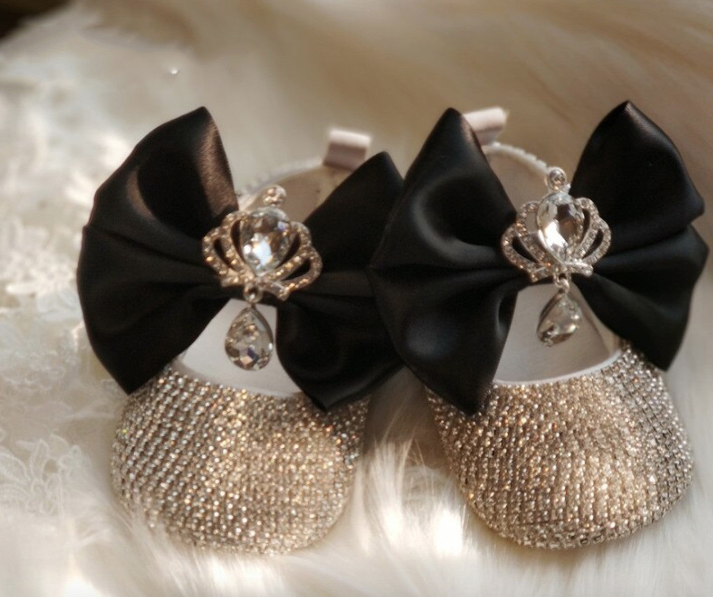 Set scarpine-fiocco cristalli principessa baby Sissy