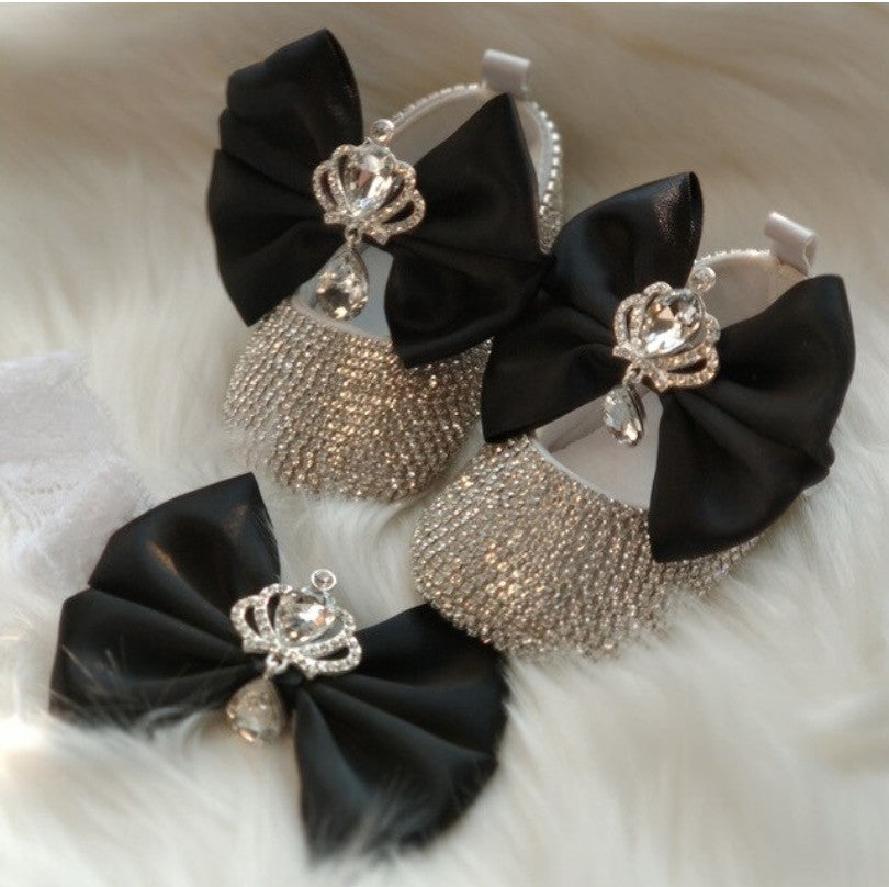 Set scarpine-fiocco cristalli principessa baby Sissy