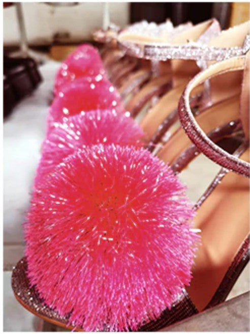 Tacchi glitter ponpon