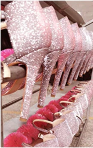 Tacchi glitter ponpon