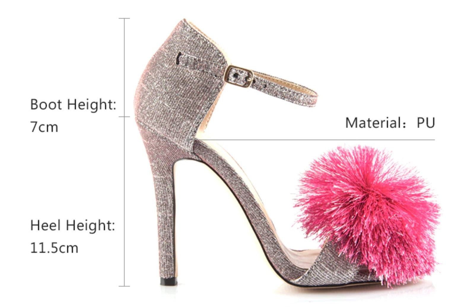 Tacchi glitter ponpon