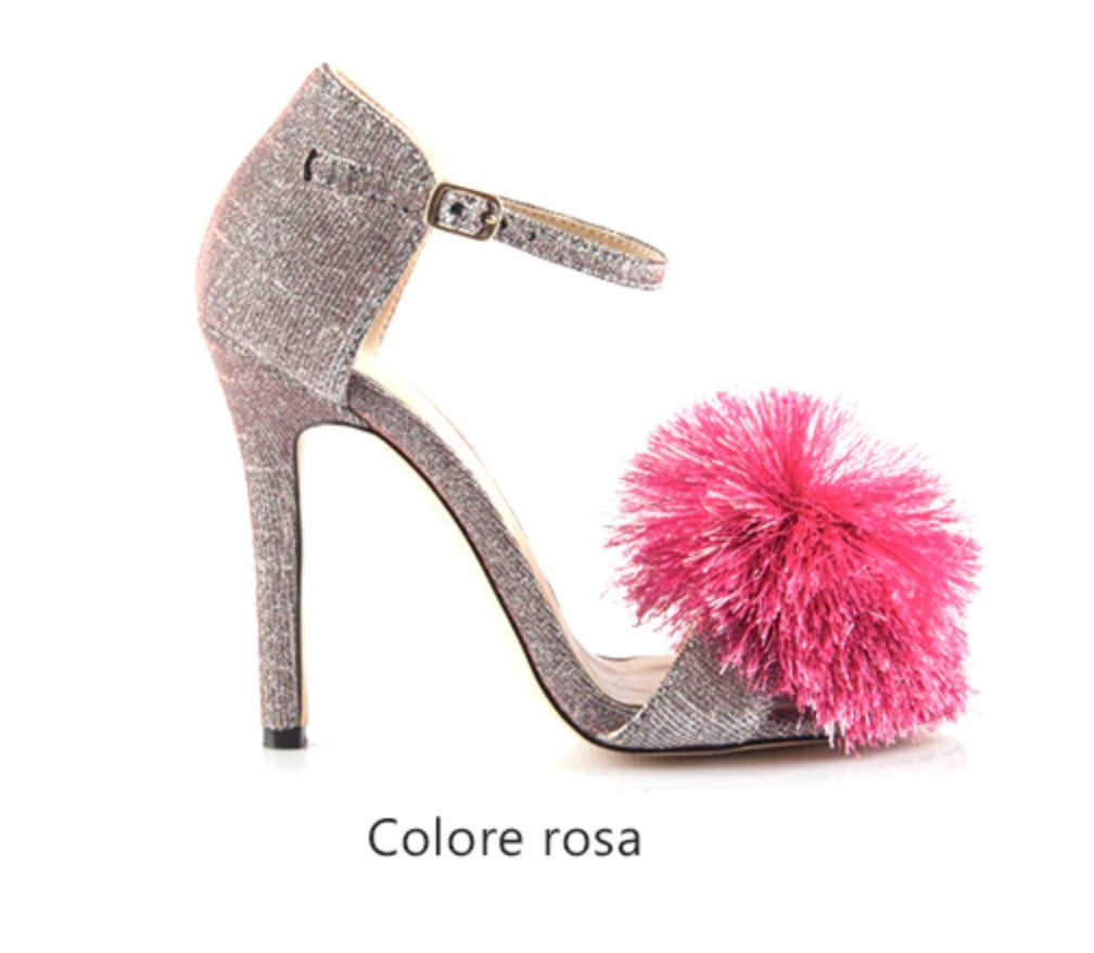 Tacchi glitter ponpon