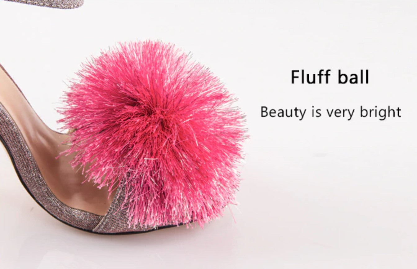 Tacchi glitter ponpon