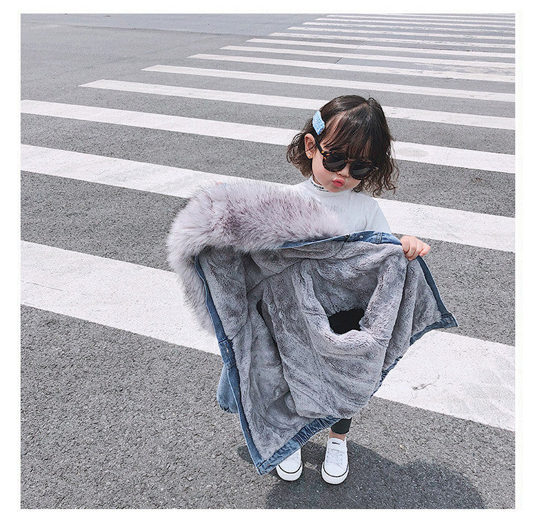 Giubbino baby jeans ecofur colors