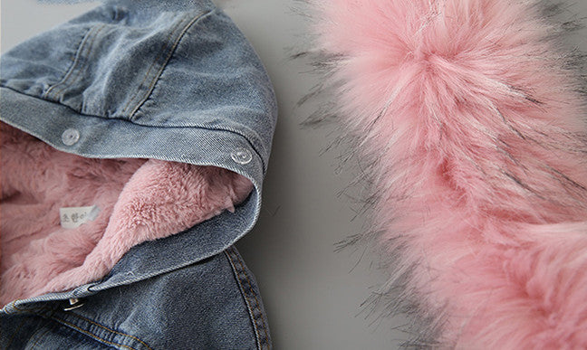 Giubbino baby jeans ecofur colors