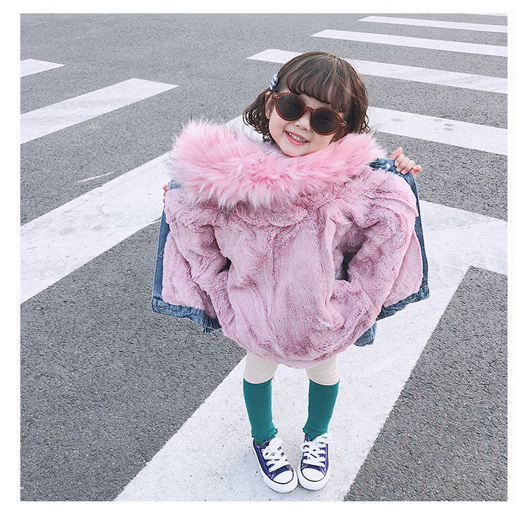 Giubbino baby jeans ecofur colors