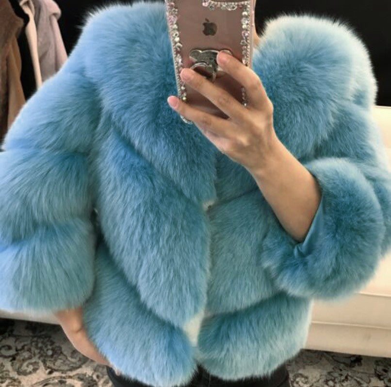 Yellow real fur