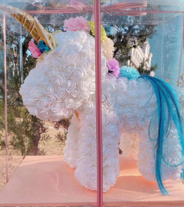 Unicorno di rose 3D