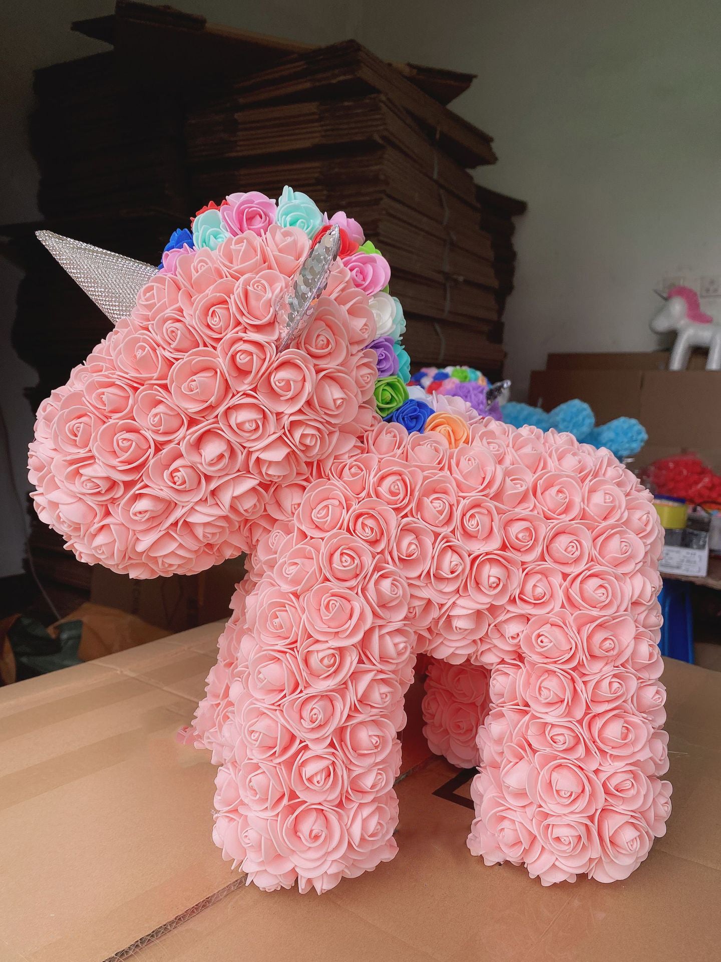 Unicorno di rose 3D