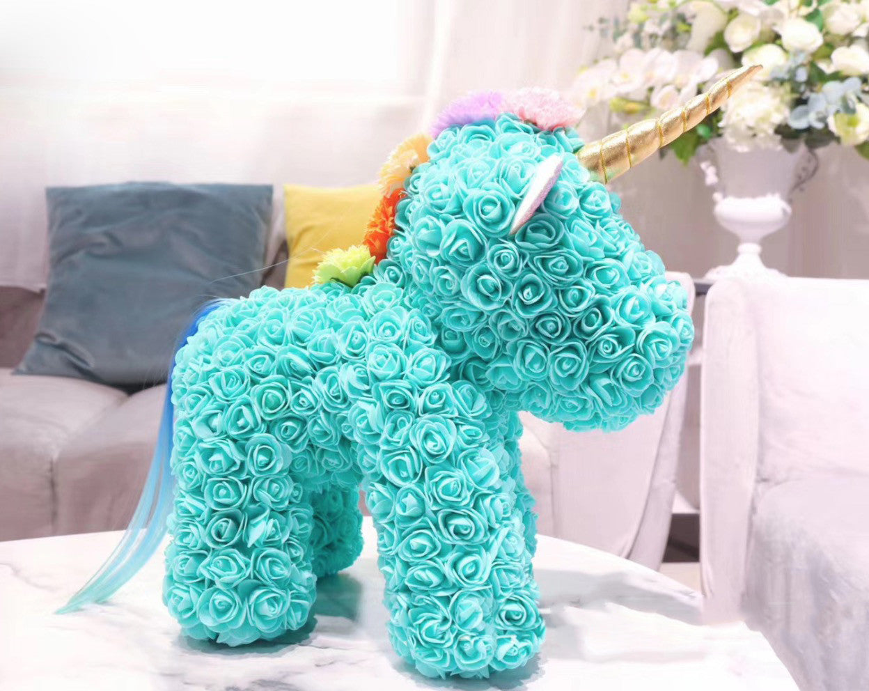 Unicorno di rose 3D