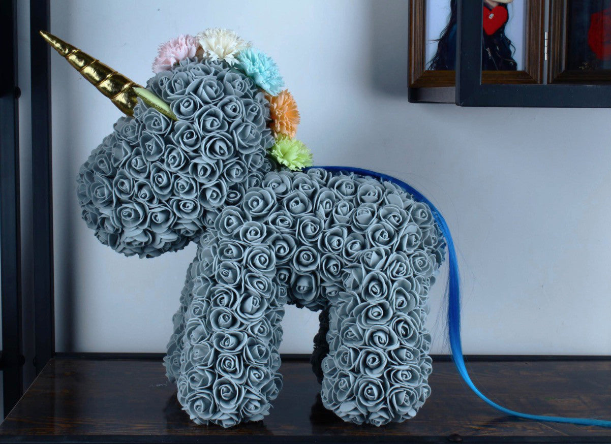 Unicorno di rose 3D
