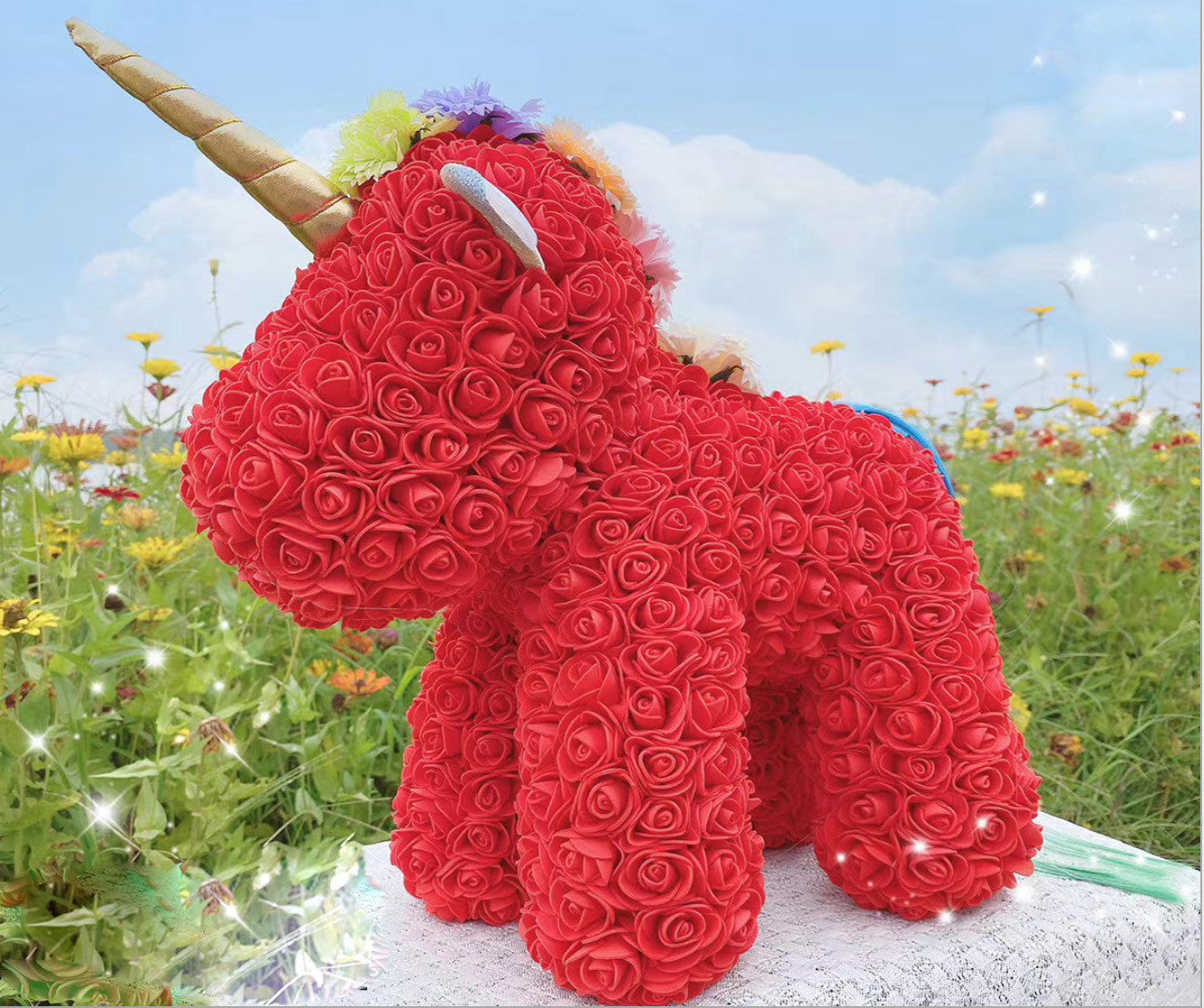 Unicorno di rose 3D