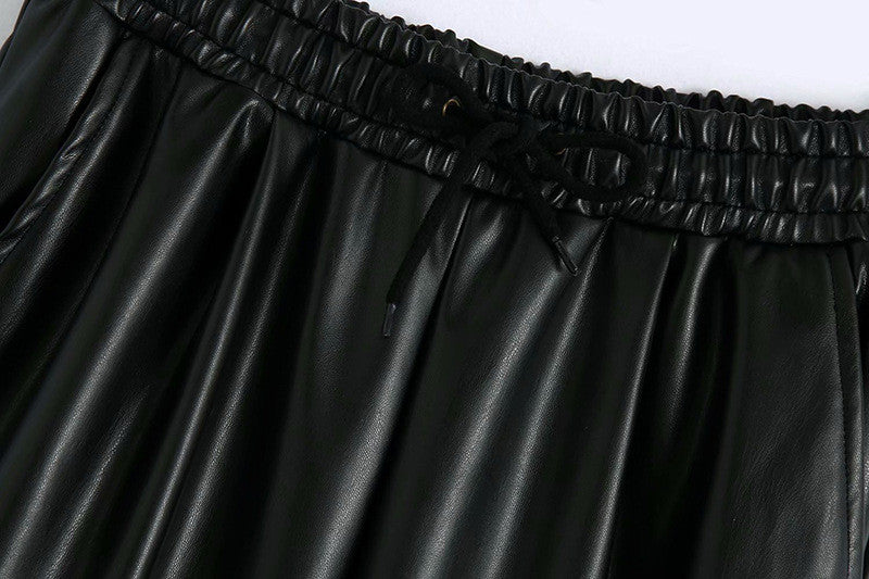 Pantalone ecopelle kamel