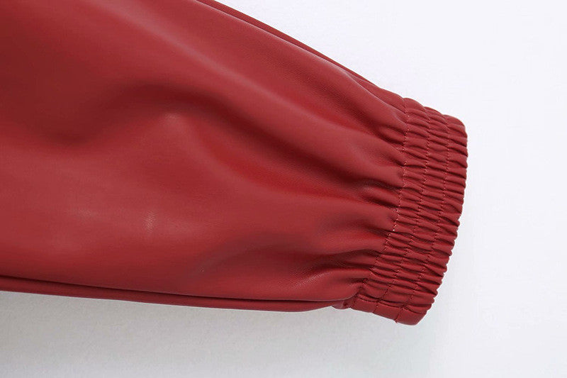 Pantalone ecopelle kamel