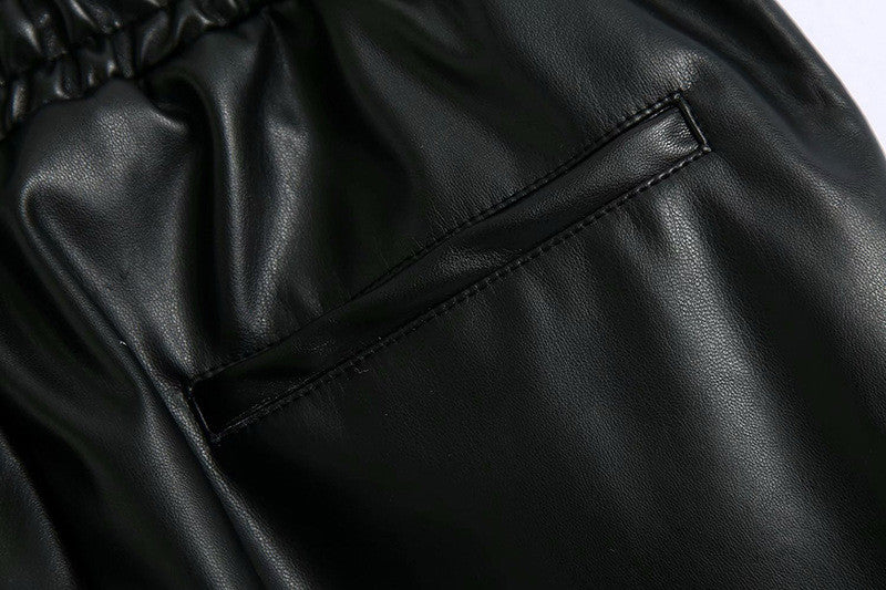 Pantalone ecopelle kamel