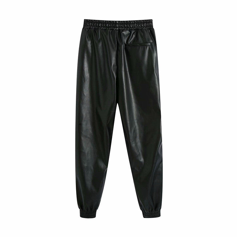 Pantalone ecopelle kamel