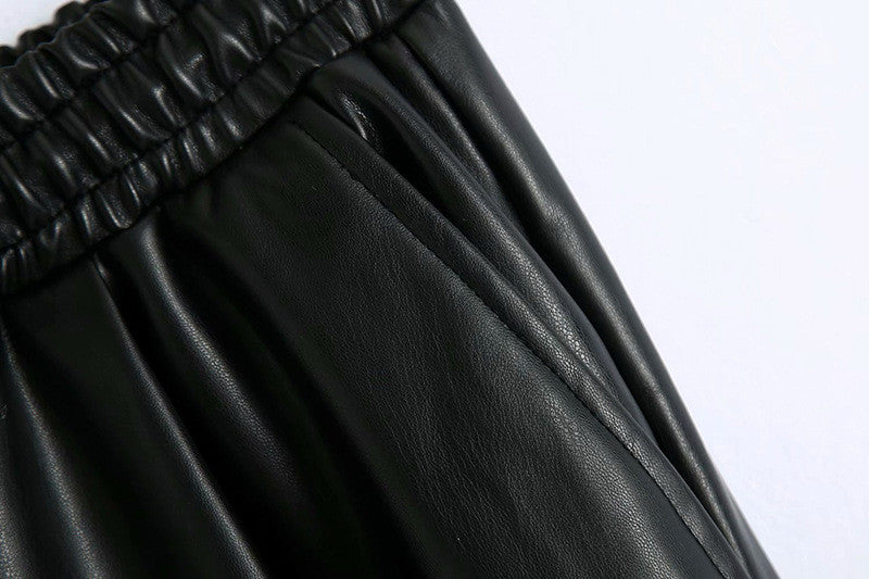 Pantalone ecopelle kamel