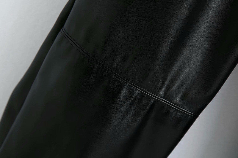 Pantalone ecopelle kamel