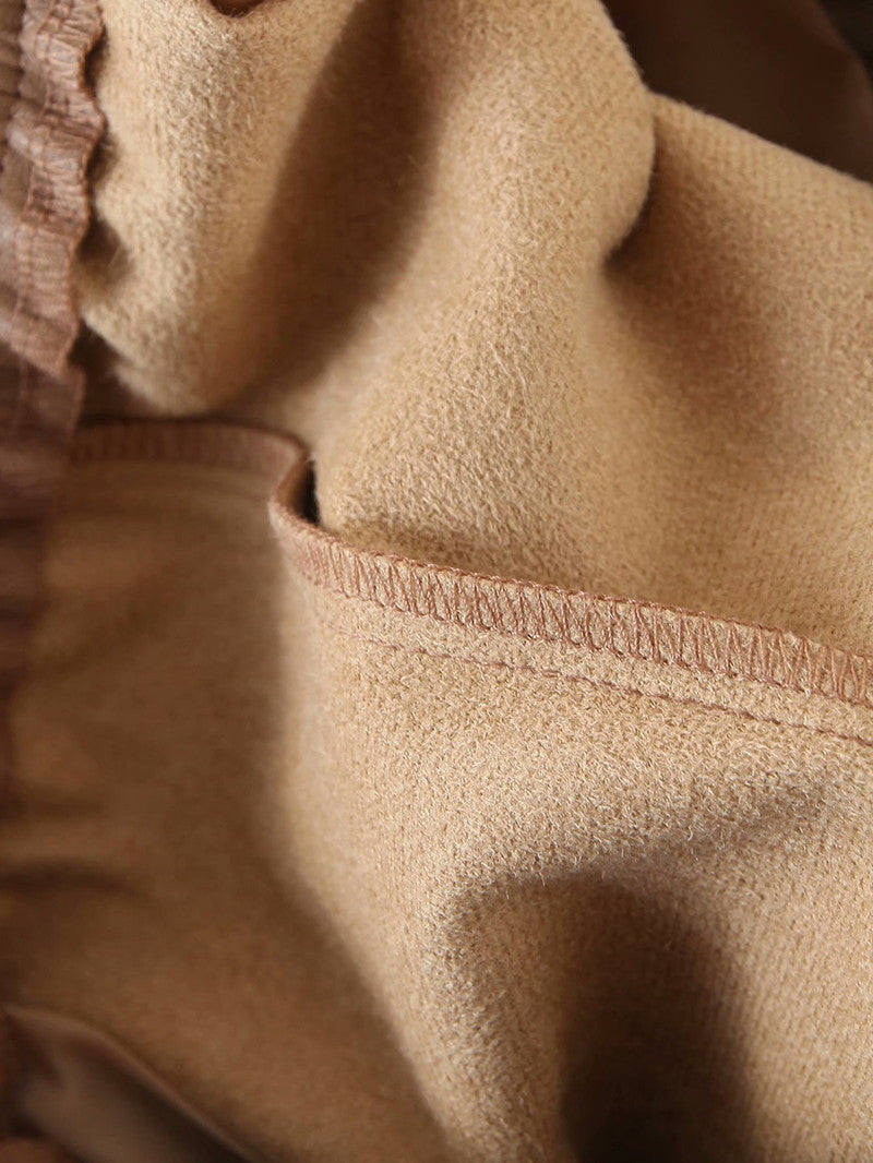 Pantalone ecopelle kamel