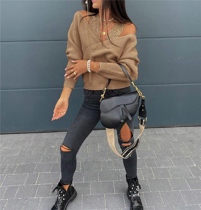 Maglia scollo V profondo pizzygar