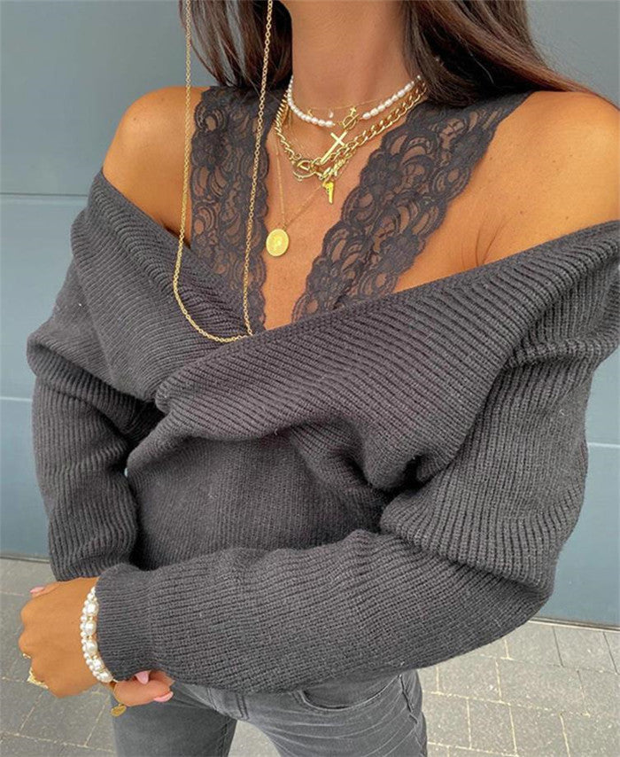 Maglia scollo V profondo pizzygar