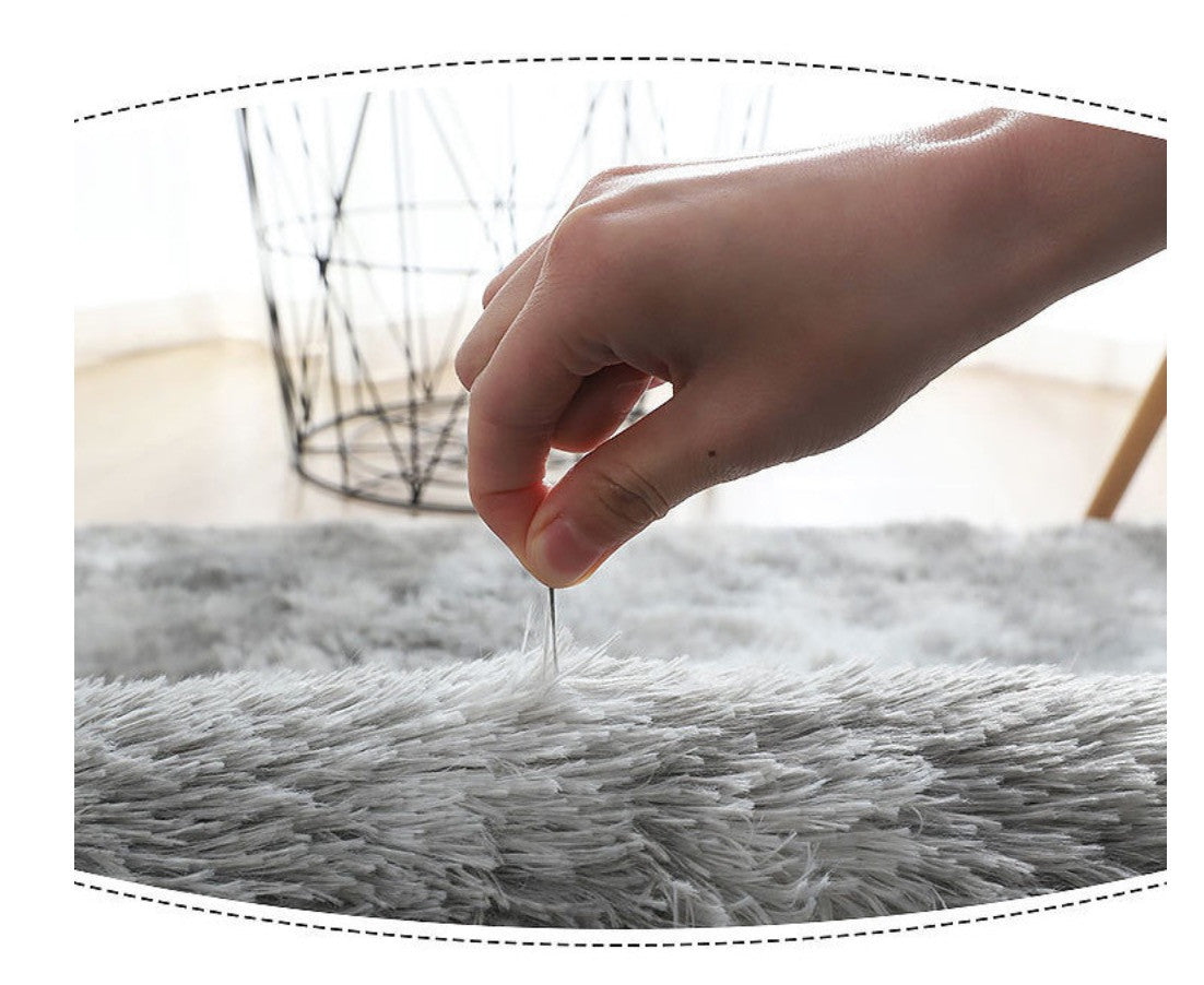 Tappeto peloso tondo multicolor