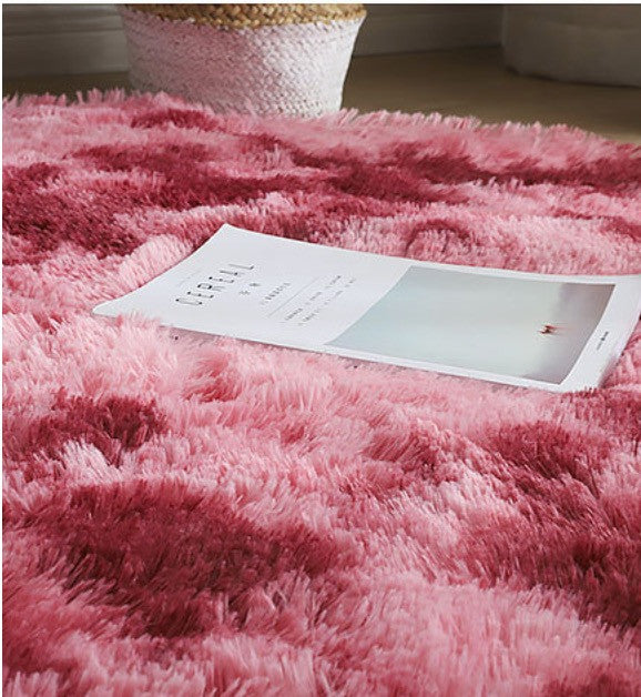 Tappeto peloso tondo multicolor