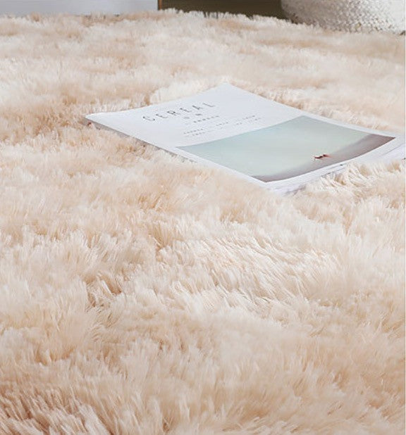 Tappeto peloso tondo multicolor