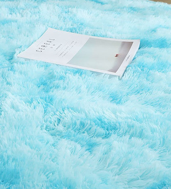 Tappeto peloso tondo multicolor