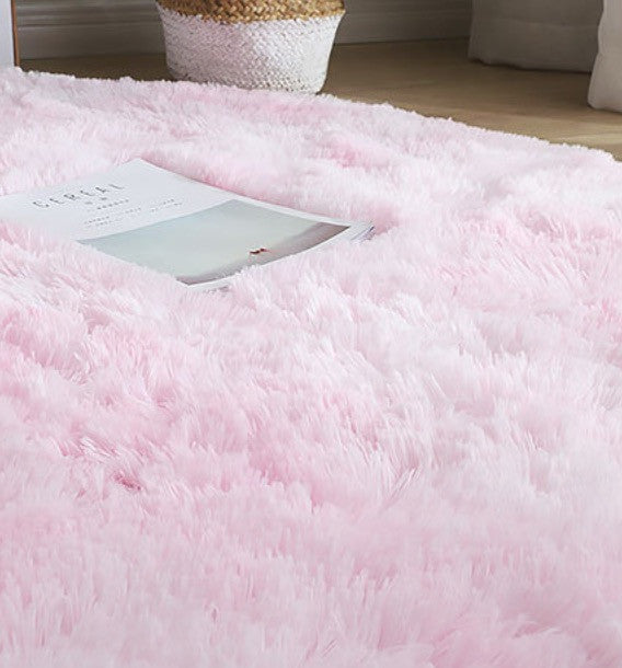 Tappeto peloso tondo multicolor