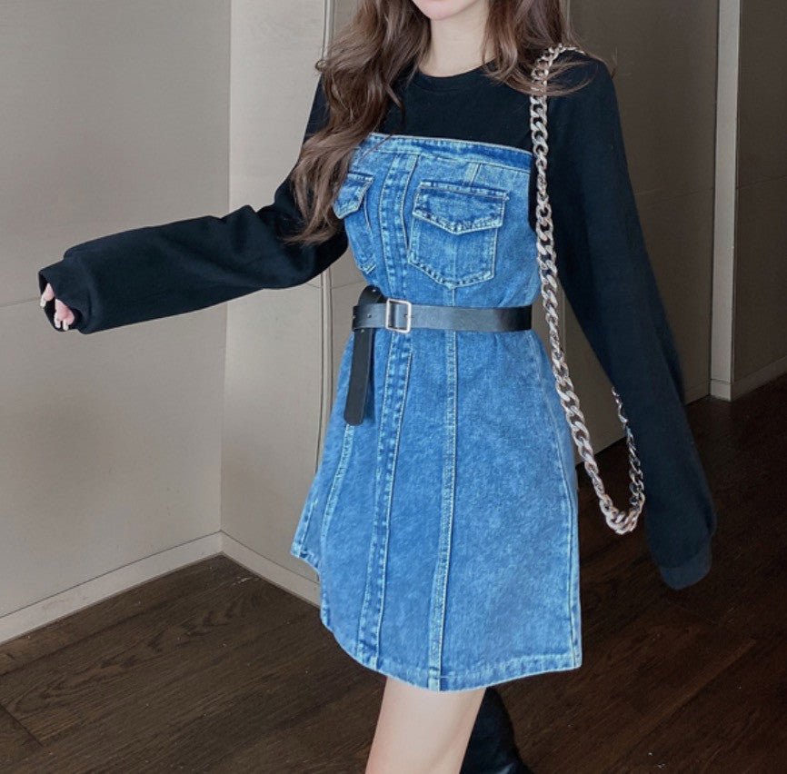 Minidress denim felpa Hasga