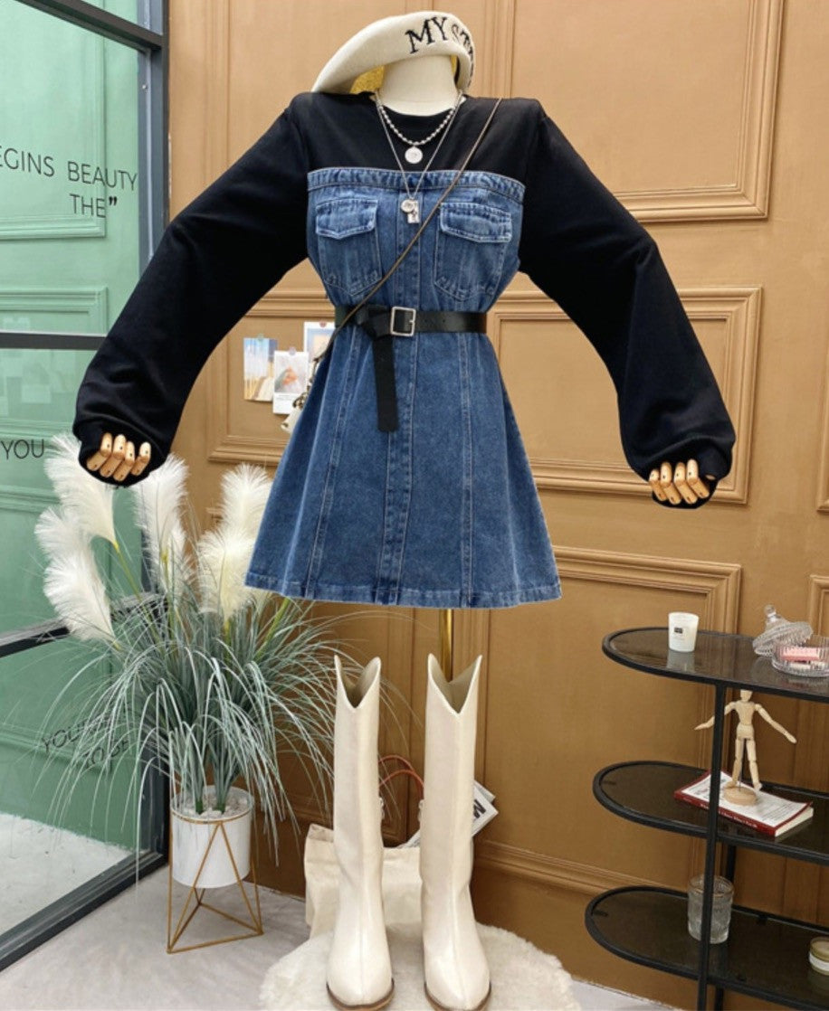 Minidress denim felpa Hasga