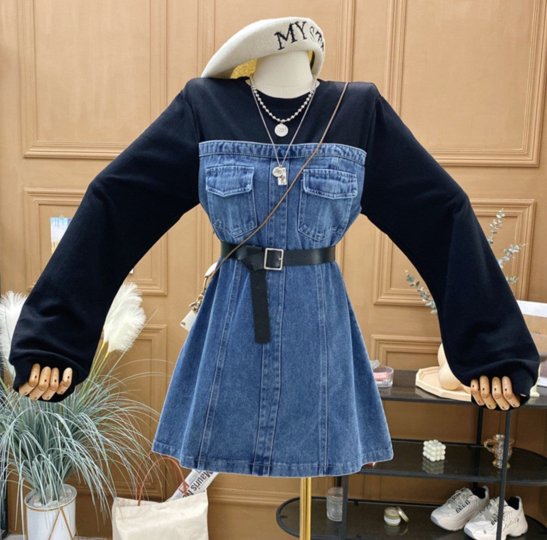 Minidress denim felpa Hasga