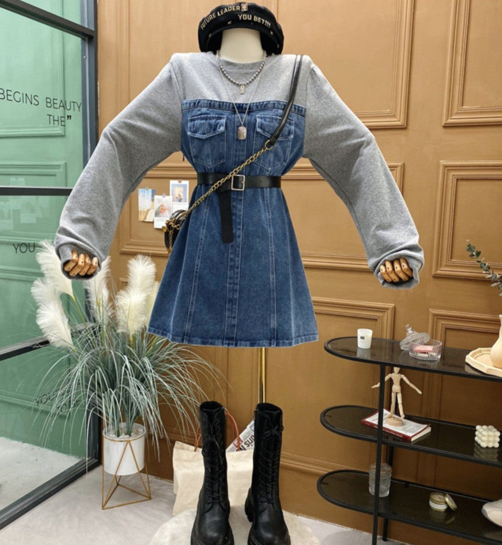 Minidress denim felpa Hasga