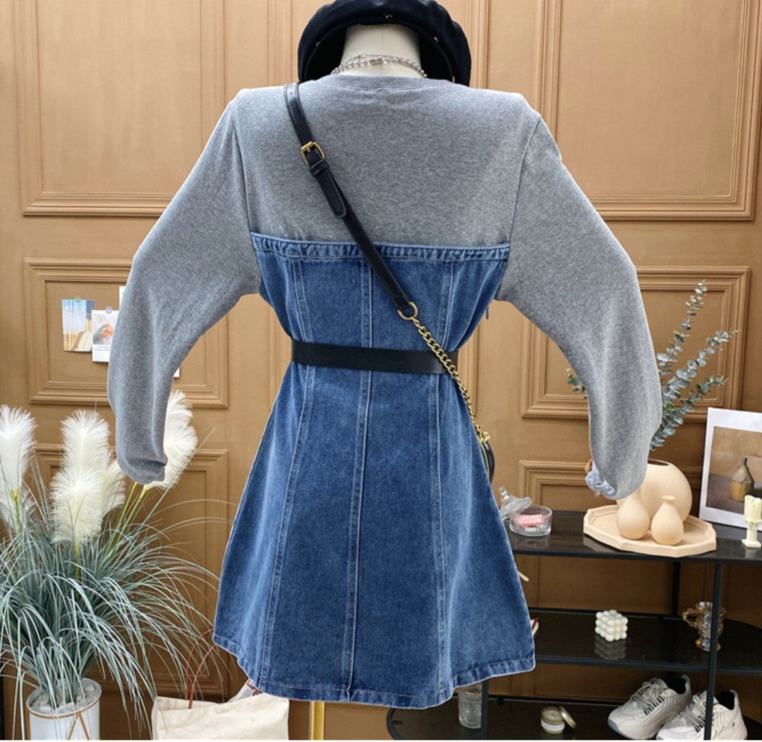 Minidress denim felpa Hasga