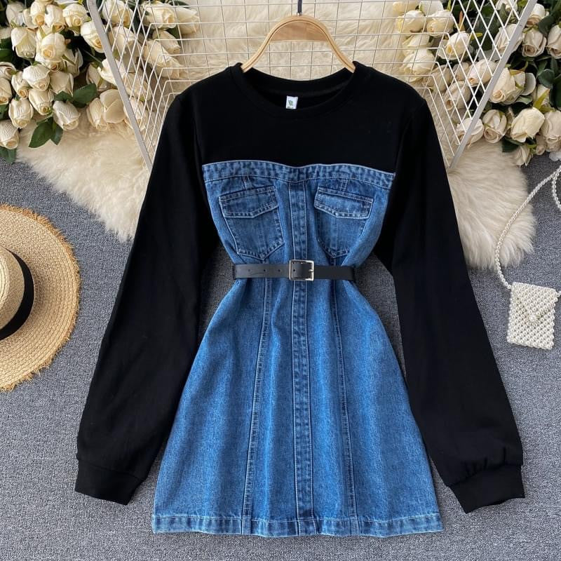 Minidress denim felpa Hasga
