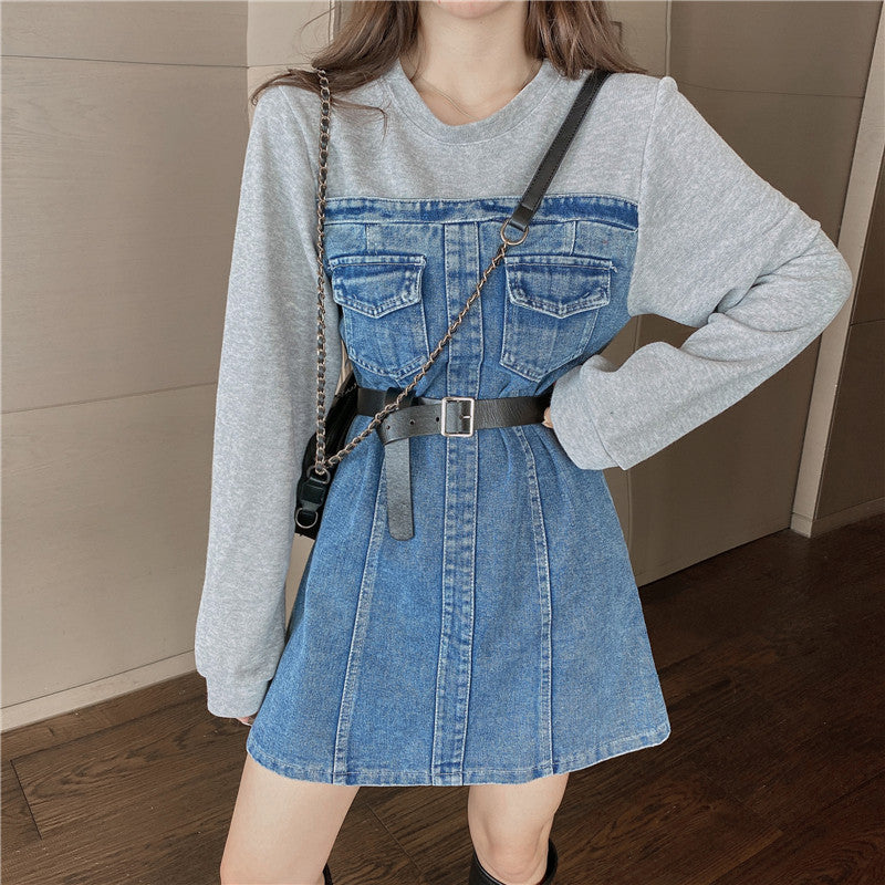 Minidress denim felpa Hasga