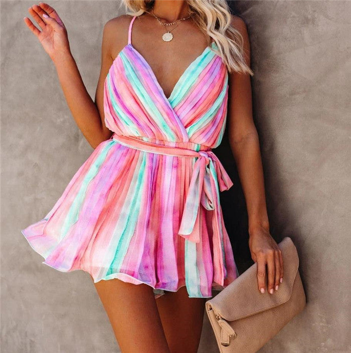 Rainbow Crimped Dress