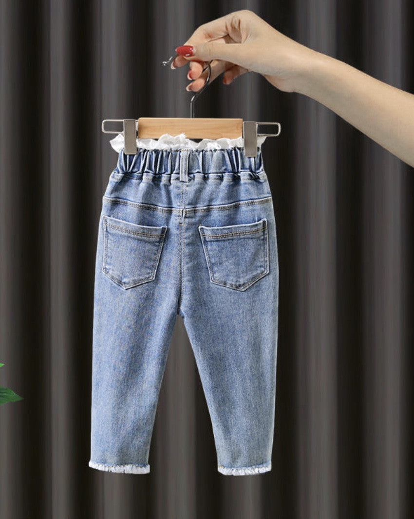 Jeans baby bordino pizzo