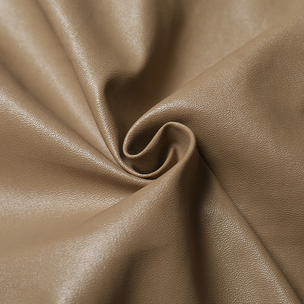 Trench-camicione ecopelle camel