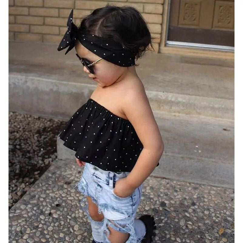 Completo bimba top pois + jeans